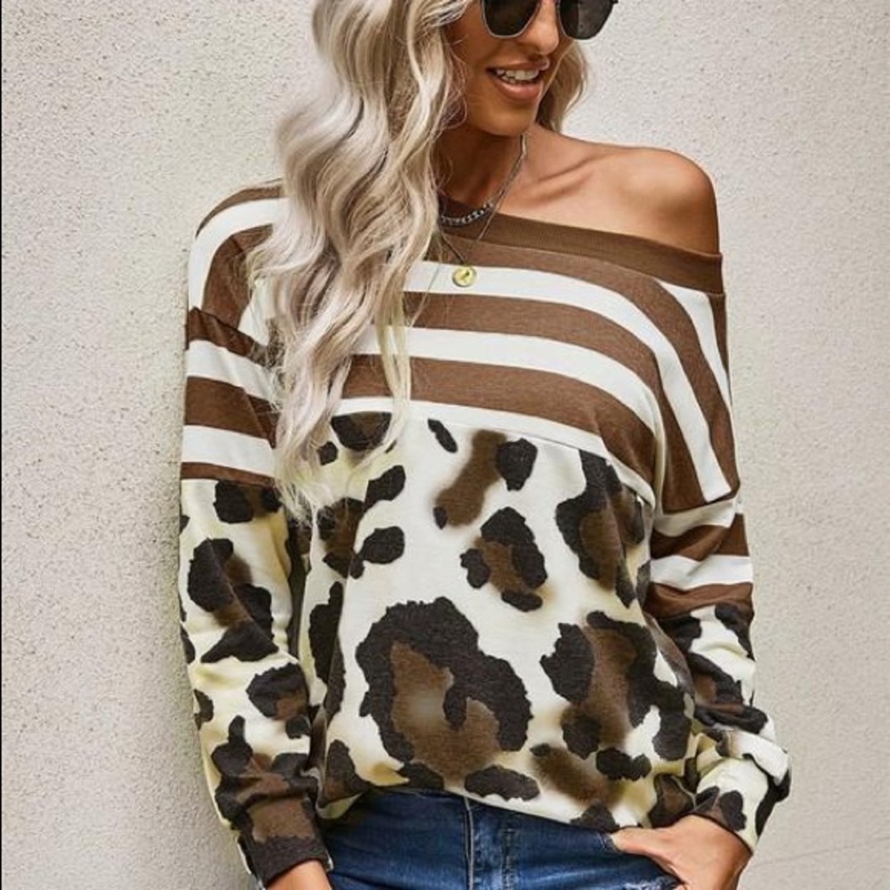 IF ONLY COLOR BLOCK LONG SLEEVE - RUST - Picture 5 of 6